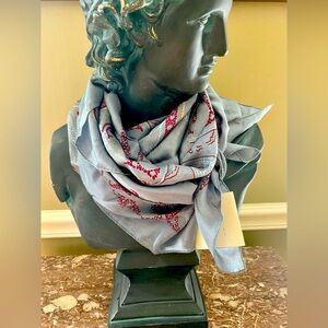 Yokohama silk Crepe Scarf hand printed 35x35